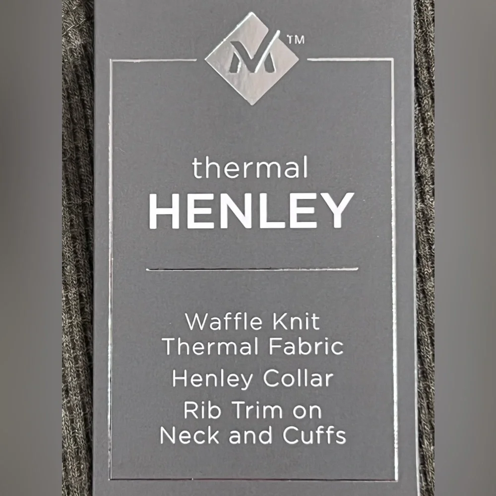 MEMBER'S Mark - Men's Waffle Knit Long Sleeve Thermal Henley Shirt - Green